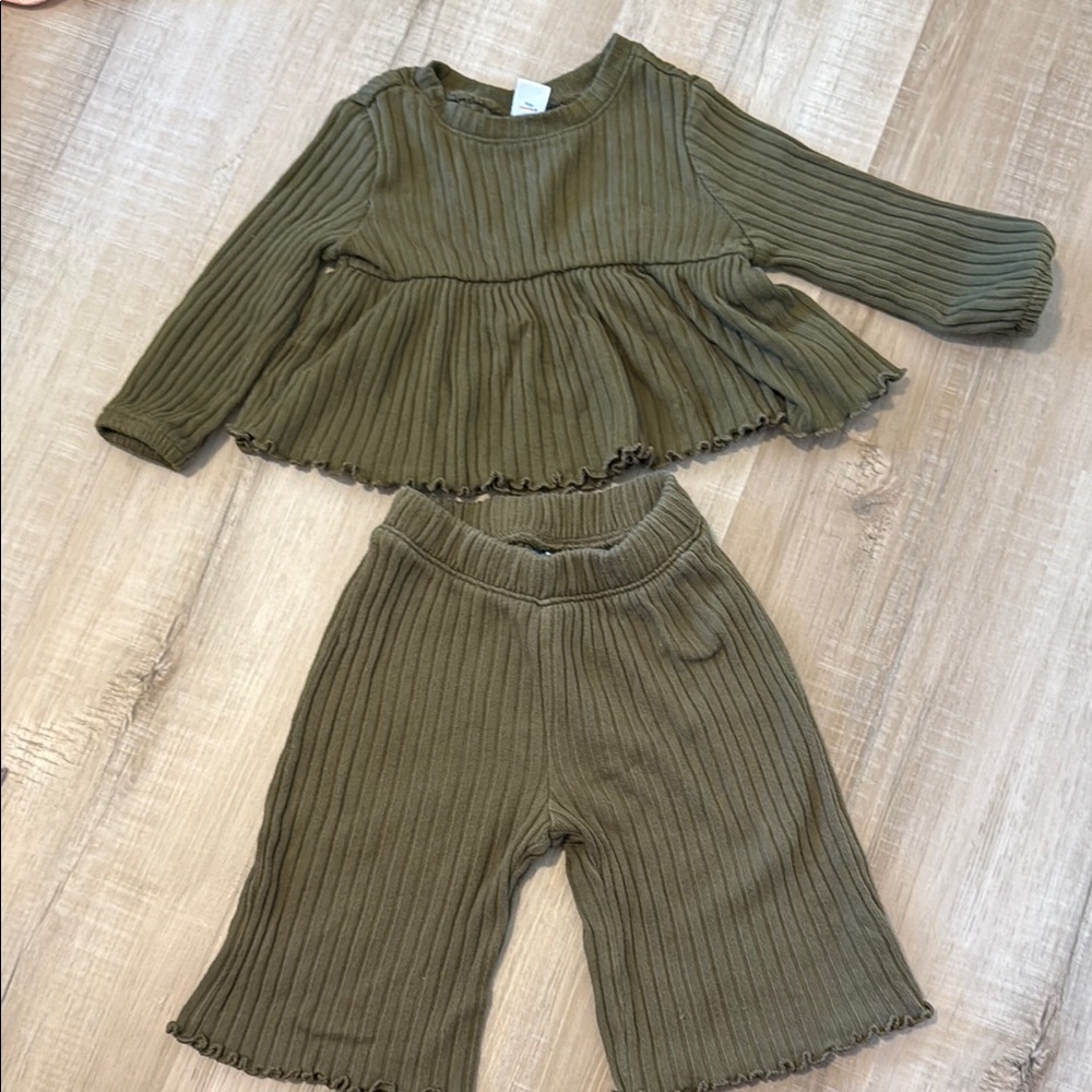 Old Navy Olive Green Matching Set Ribbed Knit
